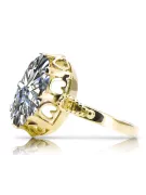 Ring Zirkon 14 Karat Gelbgold Vintage Stil vrc134y